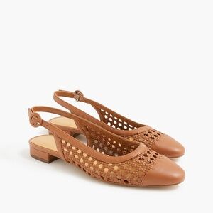 NWT Woven Slingback Flats J.Crew Factory - Color Brown - SZ 8 (Sold out online)